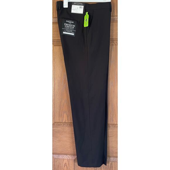 NWT Haggar H26 Men’s Stretch Straight Fit Dress Pants Black size 32x32 - Picture 7 of 9